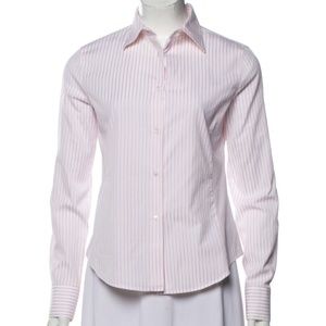 Loro Piana Striped Long Sleeve Button-Up Top / Size: IT42,US8